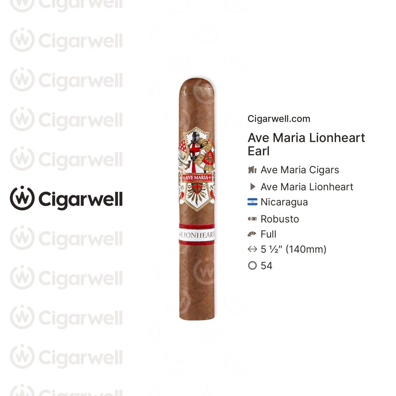 Ave Maria Lionheart Earl - notes, ratings, photos | Cigarwell