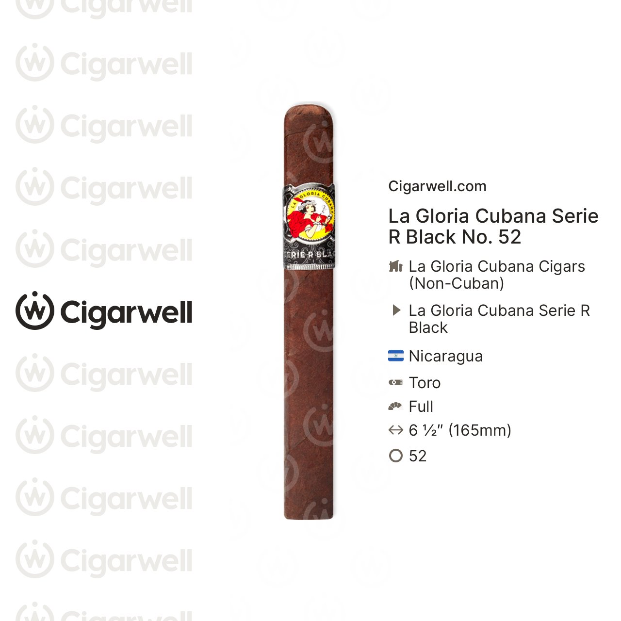 La Gloria Cubana Serie R Black No. 52 - notes, ratings, photos | Cigarwell